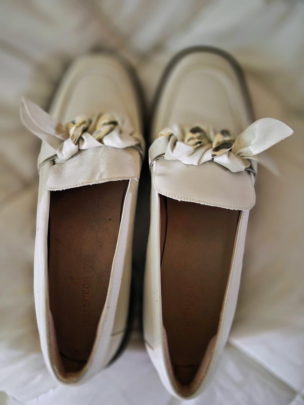 Women's Cream Loafers with Decorative Chain Accent By Nordstrom
